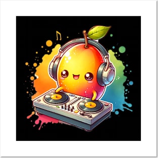 Cute Kawaii Mango DJ Posters and Art